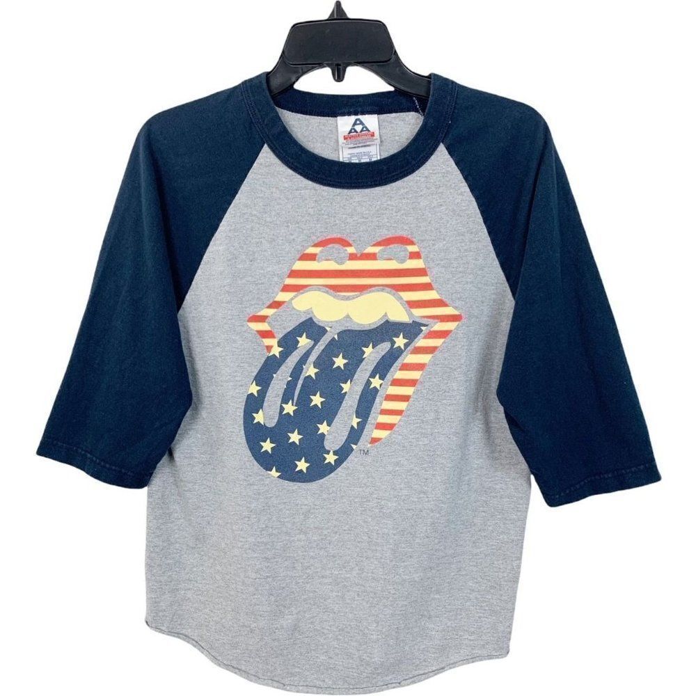 Vintage 2006 Rolling Stones T-Shirt Medium Grey Raglan US Tour